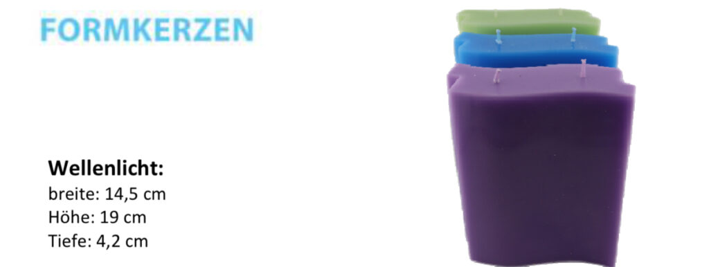 FORMKERZEN „WELLENLICHT“, VERSCHIEDENER DUFT UND FARBE IMG